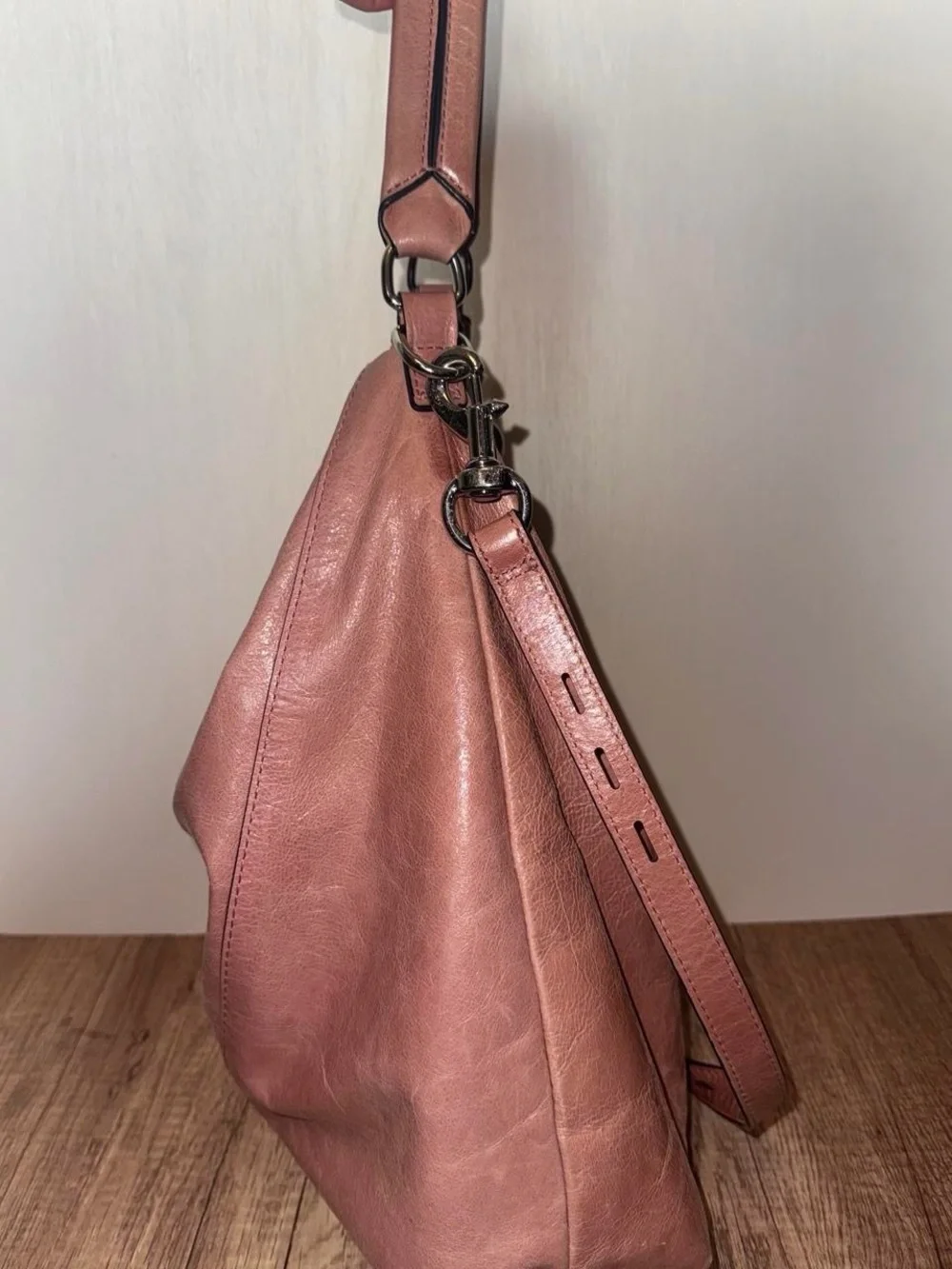 Rebecca Minkoff Rose Mauve Leather Hobo Shoulder Bag